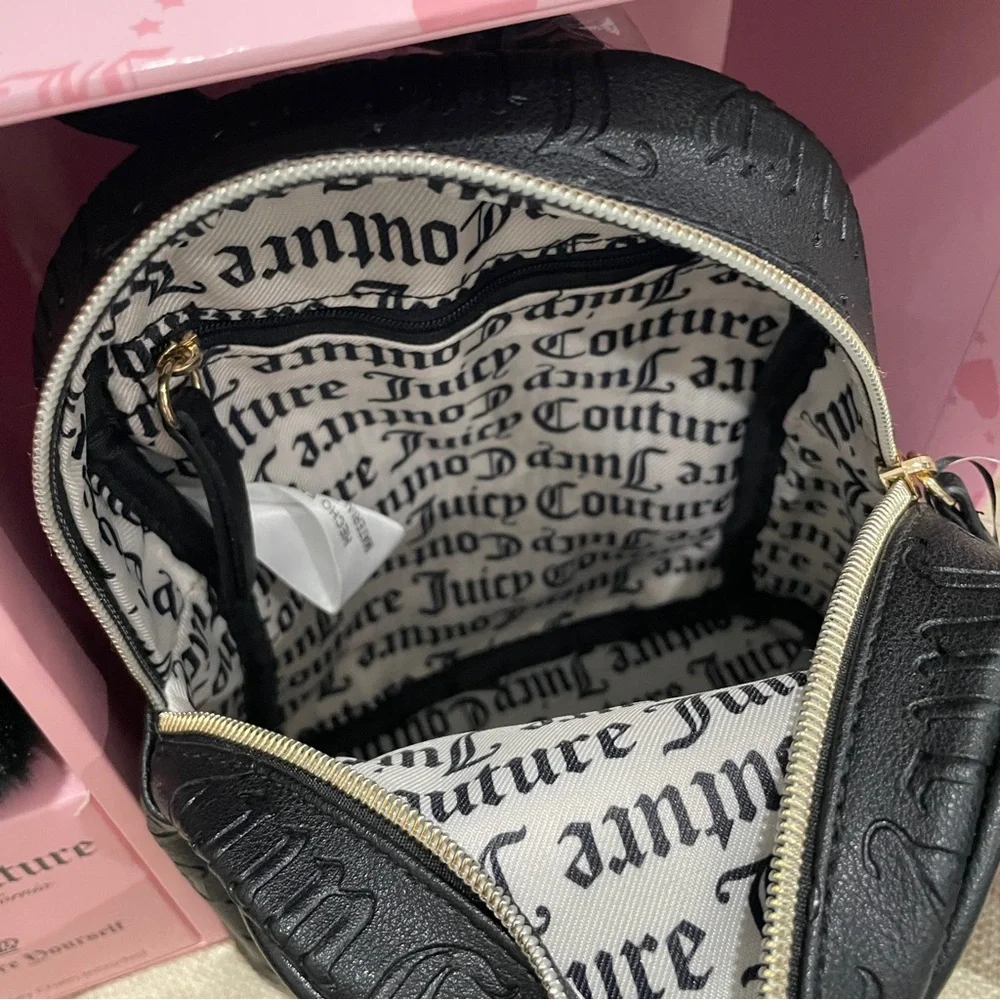NEW Juicy Couture Black DeBoss Logo Mini Backpack & Heart Puff Keychain Gift Set Juicy Couture | Bags | New Juicy Couture Black Deboss Logo  main image 3